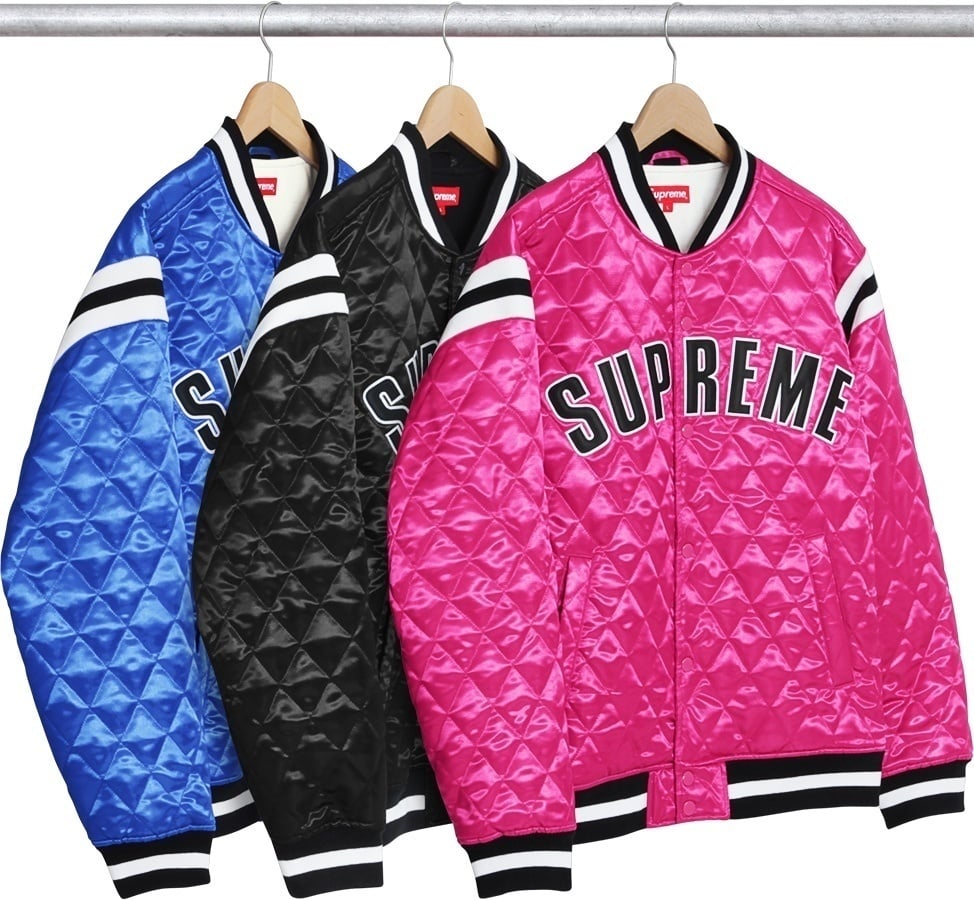 Quilted Satin Varsity Jacket